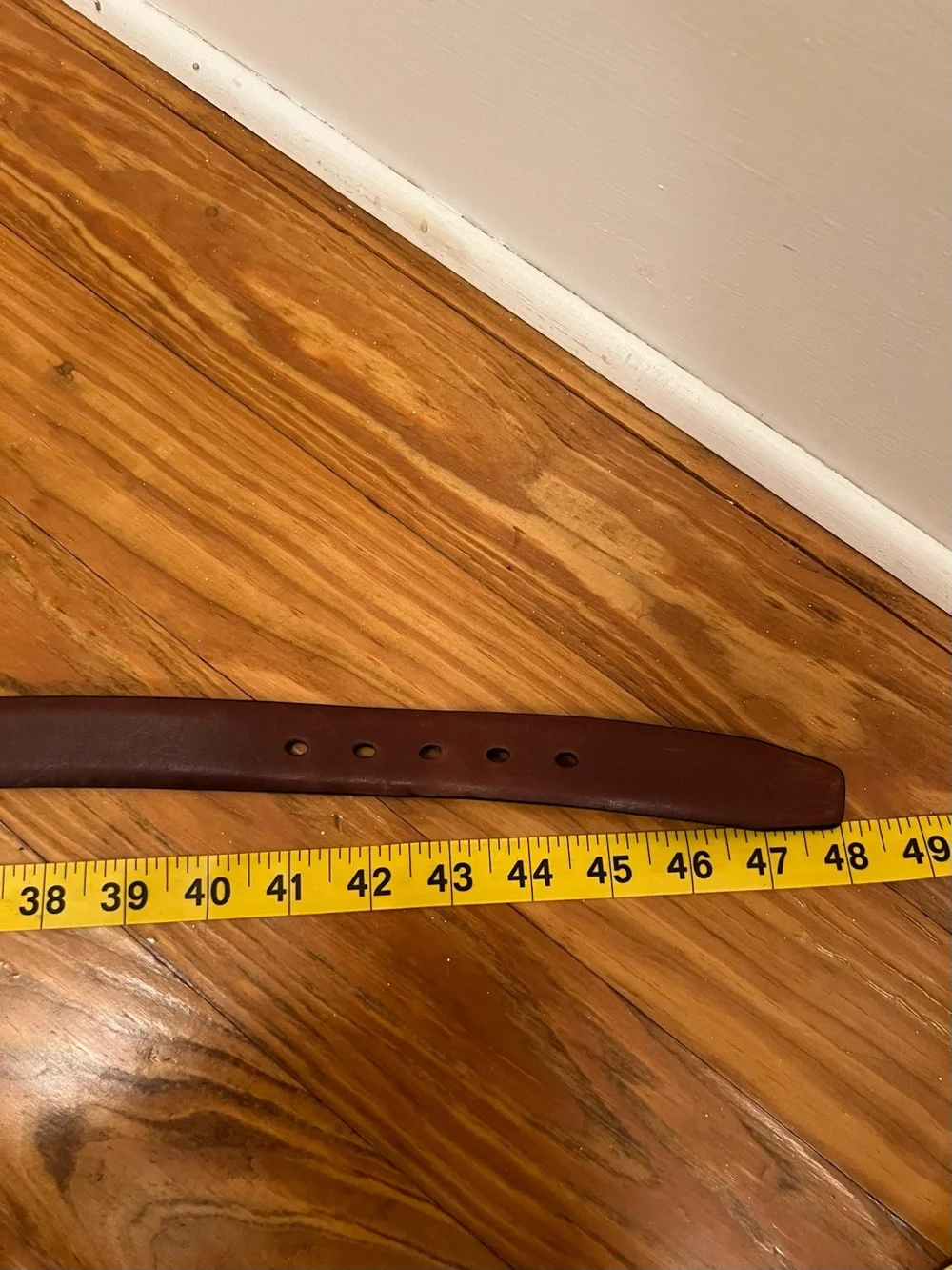 Men’s Dockers Full Grain Leather Brown Belt With Brass Buckle Size 42